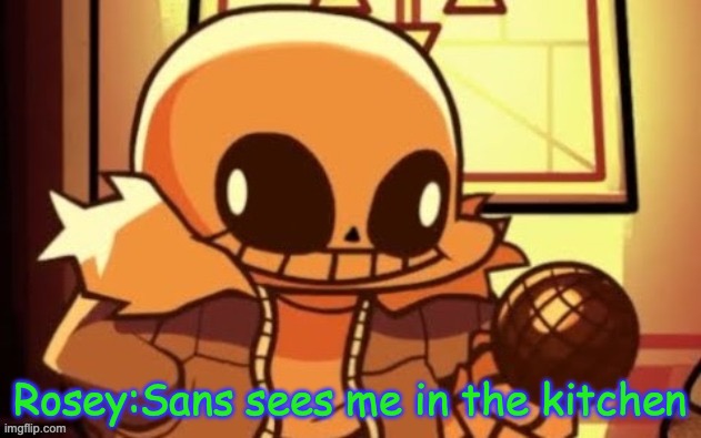 goofy ahh snas | Rosey:Sans sees me in the kitchen | image tagged in goofy ahh snas | made w/ Imgflip meme maker