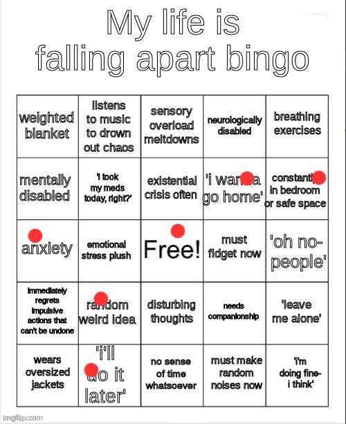 Procrastination fun | image tagged in my life is falling apart bingo | made w/ Imgflip meme maker