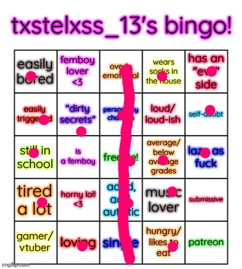 txstelxss_13's bingo! | image tagged in txstelxss_13's bingo | made w/ Imgflip meme maker