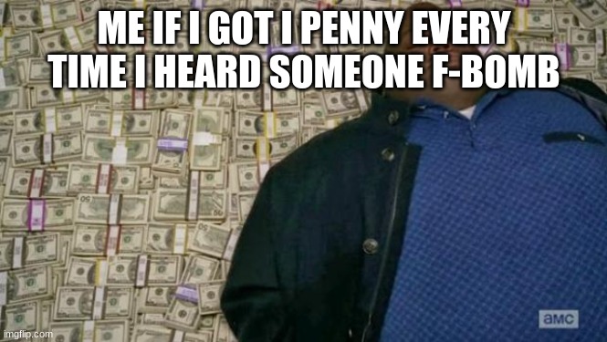 huell money | ME IF I GOT I PENNY EVERY TIME I HEARD SOMEONE F-BOMB | image tagged in huell money | made w/ Imgflip meme maker