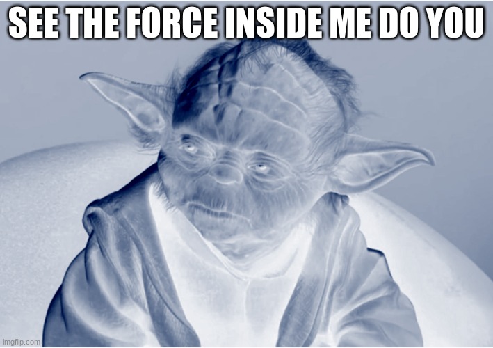 Yoda Begun The Clone War Has | SEE THE FORCE INSIDE ME DO YOU | image tagged in yoda begun the clone war has | made w/ Imgflip meme maker