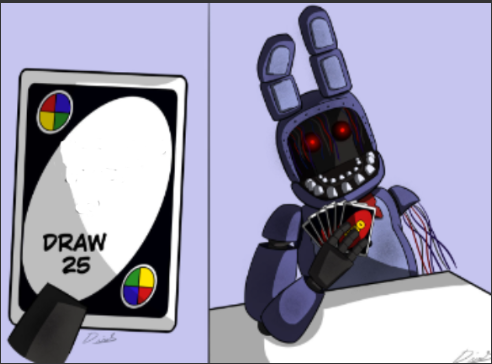 withered bonnie uno draw 25 Blank Meme Template