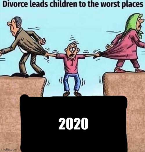 Divorce leads children to the worst places | 2020 | image tagged in divorce leads children to the worst places,2020 | made w/ Imgflip meme maker