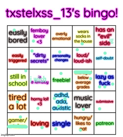 i forp | ig; i wish | image tagged in txstelxss_13's bingo | made w/ Imgflip meme maker