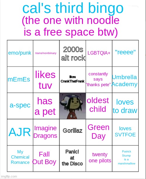 Cal's 3rd bingo Blank Meme Template