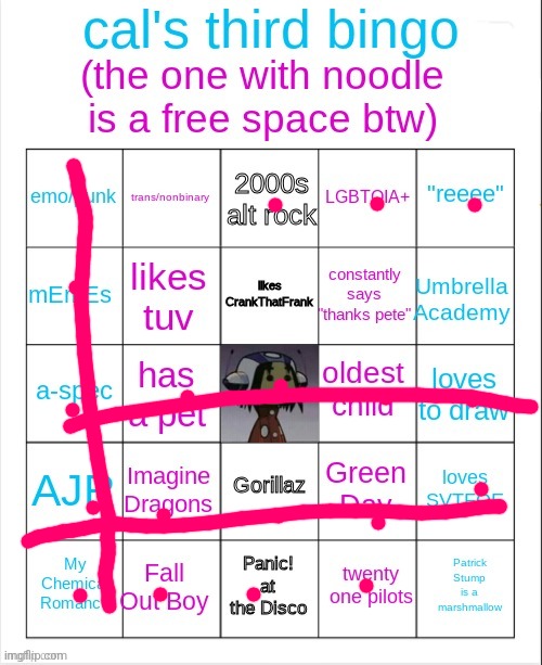 Cal's 3rd bingo | image tagged in cal's 3rd bingo | made w/ Imgflip meme maker