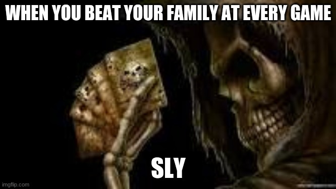 SLY | WHEN YOU BEAT YOUR FAMILY AT EVERY GAME; SLY | image tagged in sly | made w/ Imgflip meme maker
