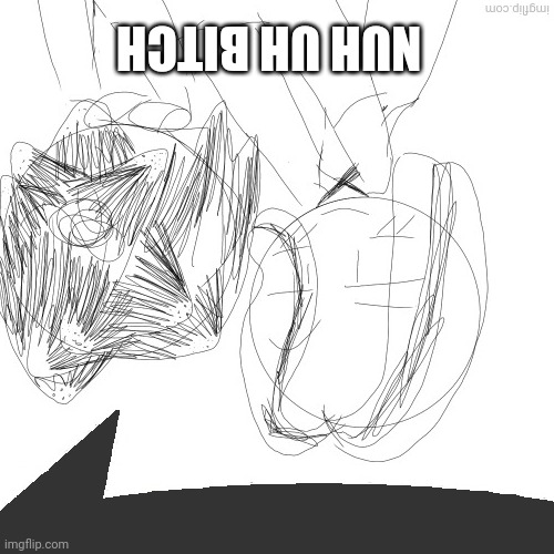 helm gnaw | NUH UH BITCH | image tagged in helm gnaw | made w/ Imgflip meme maker