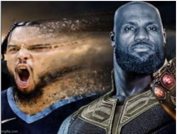 Lebren jams | image tagged in thanos,cursed image,cursed,lebron james | made w/ Imgflip meme maker