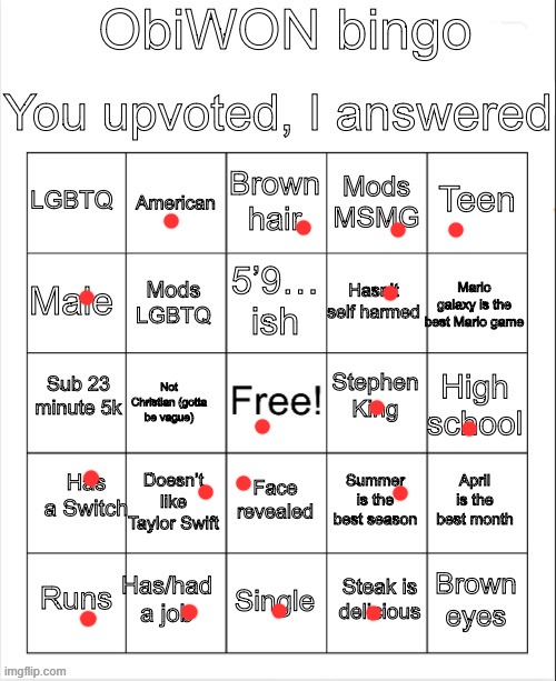 ObiWON bingo | image tagged in obiwon bingo | made w/ Imgflip meme maker