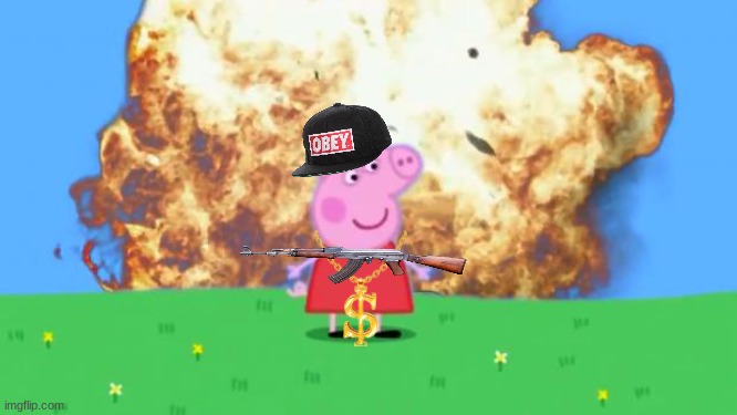 da big boss bacon | image tagged in epic peppa pig | made w/ Imgflip meme maker