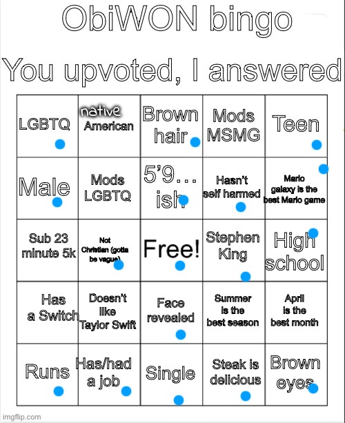 ObiWON bingo | native | image tagged in obiwon bingo | made w/ Imgflip meme maker