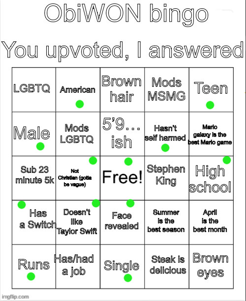 i run in PE | image tagged in obiwon bingo | made w/ Imgflip meme maker