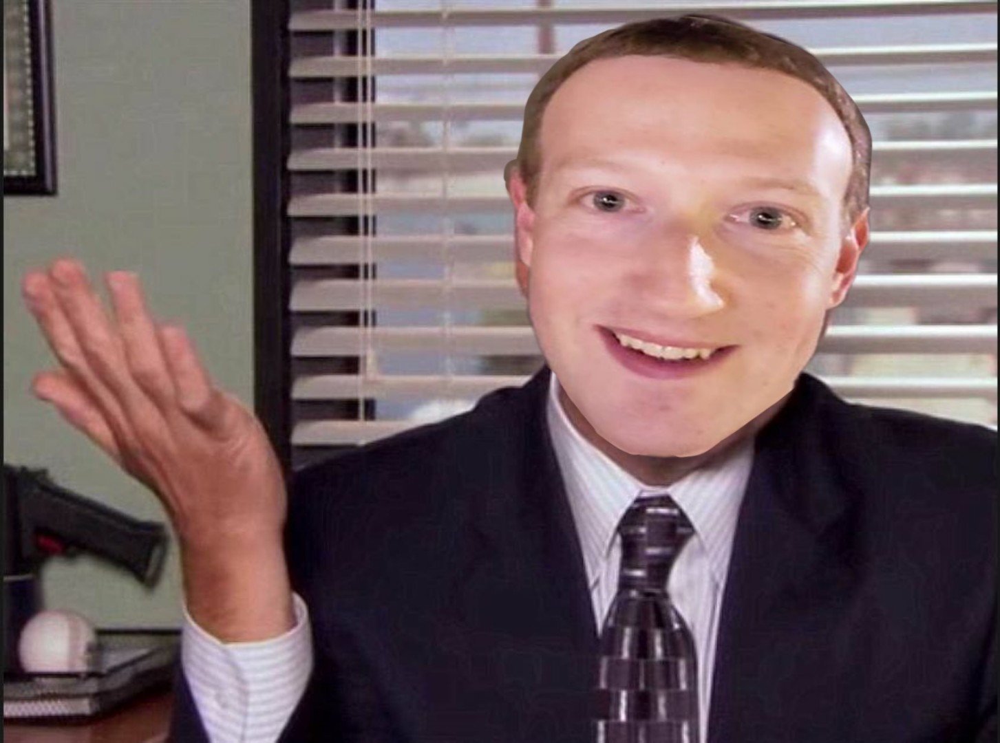 High Quality Michael Scott Zuckerberg Blank Meme Template