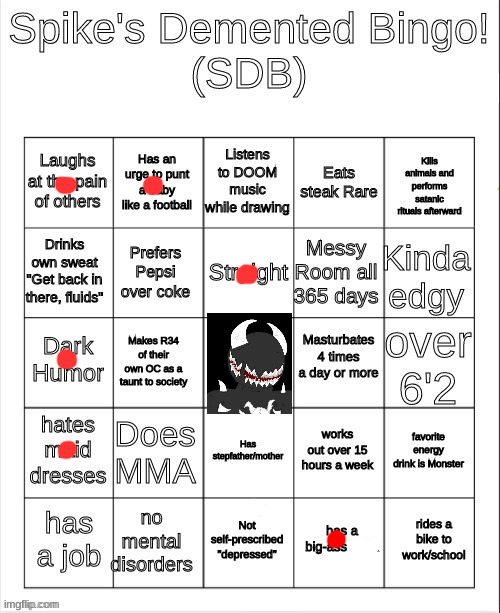 he's 6'2? | image tagged in spike bingo | made w/ Imgflip meme maker