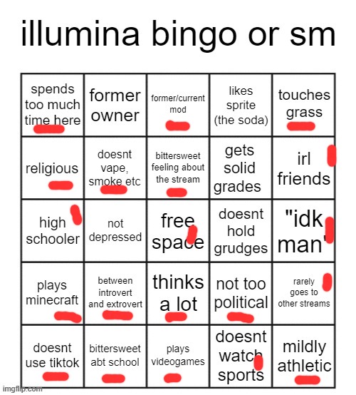 why is this dude relatable | image tagged in illumina bingo v2 | made w/ Imgflip meme maker
