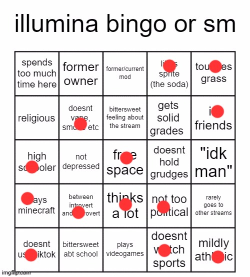 Msmg hate me | image tagged in illumina bingo v2 | made w/ Imgflip meme maker