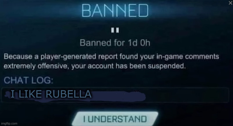 Banned for saying X | I LIKE RUBELLA | image tagged in banned for saying x | made w/ Imgflip meme maker