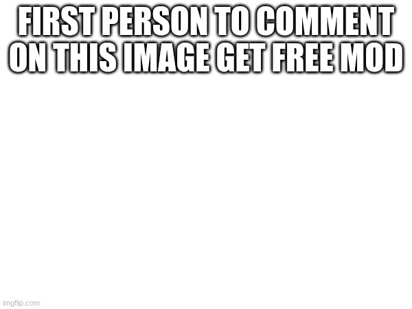 FIRST PERSON TO COMMENT ON THIS IMAGE GET FREE MOD | made w/ Imgflip meme maker