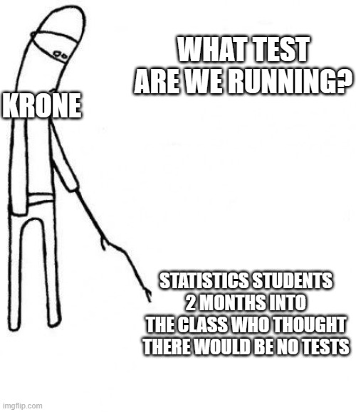 c'mon do something | WHAT TEST ARE WE RUNNING? KRONE; STATISTICS STUDENTS 2 MONTHS INTO THE CLASS WHO THOUGHT THERE WOULD BE NO TESTS | image tagged in c'mon do something | made w/ Imgflip meme maker