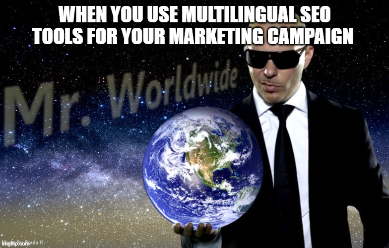 Mr Worldwide | WHEN YOU USE MULTILINGUAL SEO TOOLS FOR YOUR MARKETING CAMPAIGN | image tagged in mr worldwide | made w/ Imgflip meme maker