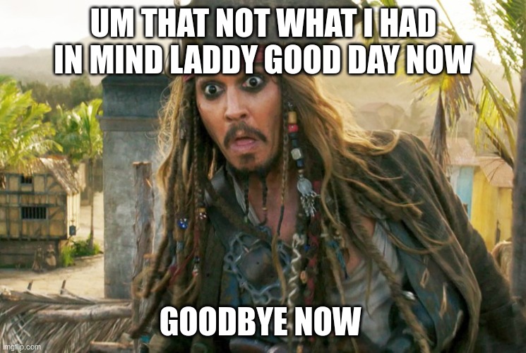 JACK WTF | UM THAT NOT WHAT I HAD IN MIND LADDY GOOD DAY NOW; GOODBYE NOW | image tagged in jack wtf | made w/ Imgflip meme maker