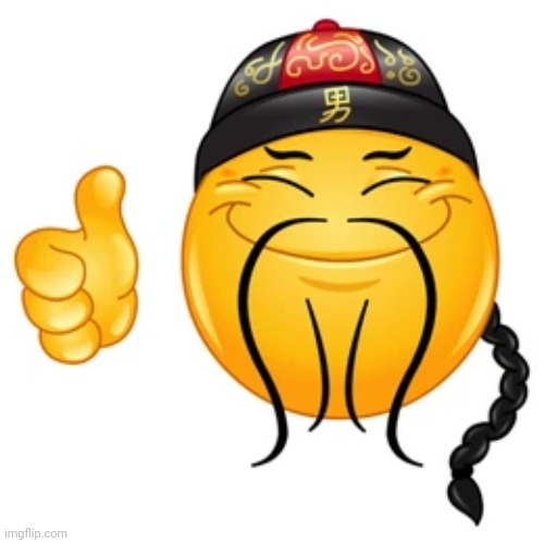 Chinese thumbs up emoji | image tagged in chinese thumbs up emoji | made w/ Imgflip meme maker