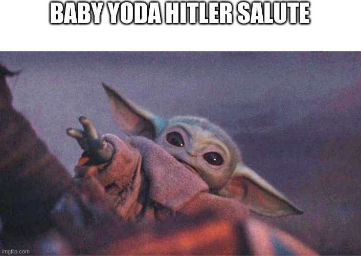 Repost/revise | BABY YODA HITLER SALUTE | image tagged in baby yoda reaching | made w/ Imgflip meme maker