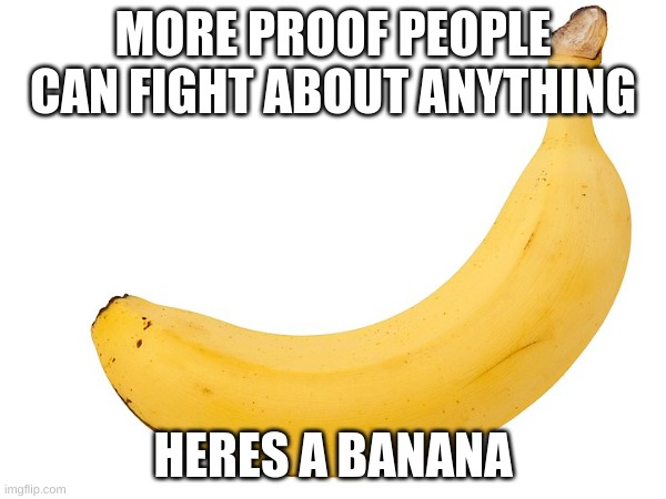 Banana | MORE PROOF PEOPLE CAN FIGHT ABOUT ANYTHING; HERES A BANANA | image tagged in memes,banana,argue | made w/ Imgflip meme maker