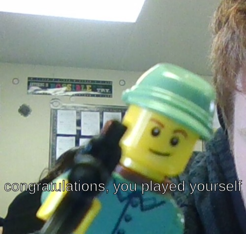 High Quality Congratulations, you played yourself(LEGO Version) Blank Meme Template