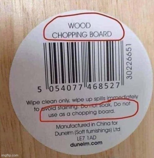 Chopping board | image tagged in wipe clean,avoid stains,do not soak,do not use,as chopping board | made w/ Imgflip meme maker
