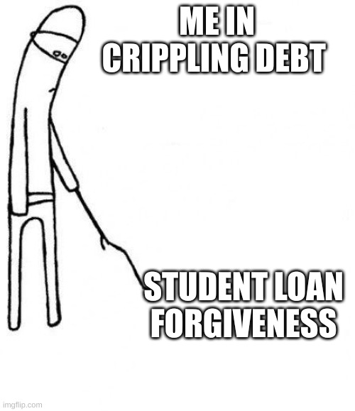c'mon do something | ME IN CRIPPLING DEBT; STUDENT LOAN FORGIVENESS | image tagged in c'mon do something | made w/ Imgflip meme maker