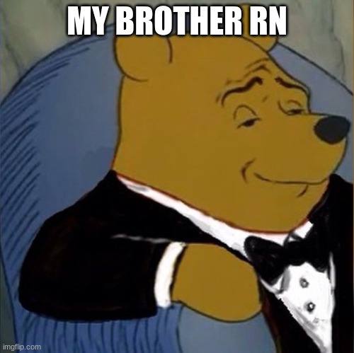 Fancy Pooh | MY BROTHER RN | image tagged in fancy pooh | made w/ Imgflip meme maker