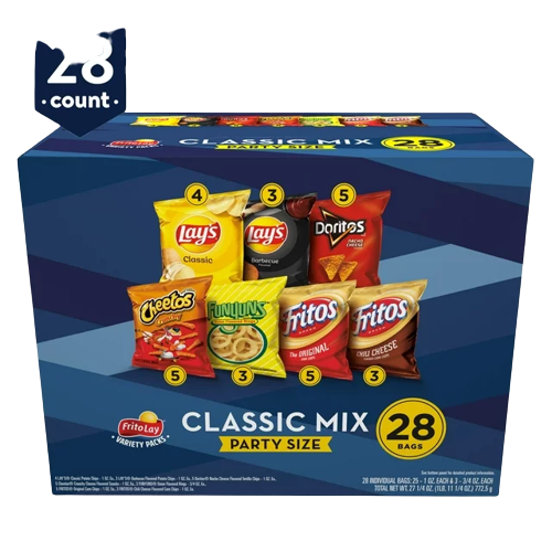 Frito Lay Snacks, Classic Mix, Party Size, Variety Packs - 28 ba Blank Meme Template