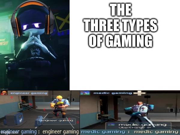 THE THREE TYPES OF GAMING | made w/ Imgflip meme maker