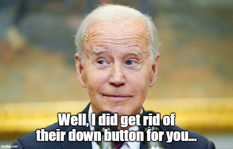 Well, I did get rid of their down button for you... | made w/ Imgflip meme maker