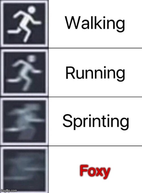 Walking, Running, Sprinting | Foxy | image tagged in walking running sprinting | made w/ Imgflip meme maker