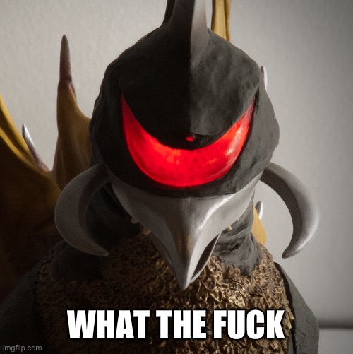 gigan staring | WHAT THE FUCK | image tagged in gigan staring | made w/ Imgflip meme maker