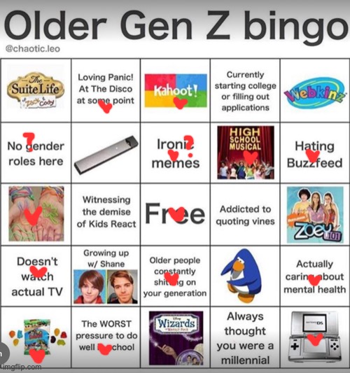who remembers when flash adobe stopped or whatever and the entirety of msmg cried | image tagged in older gen z bingo | made w/ Imgflip meme maker