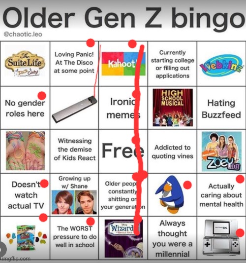 I'm one of the recent Gen z but I still got a bingo cuz I'm him | image tagged in older gen z bingo | made w/ Imgflip meme maker