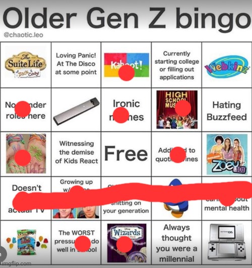 Older gen Z bingo | image tagged in older gen z bingo | made w/ Imgflip meme maker