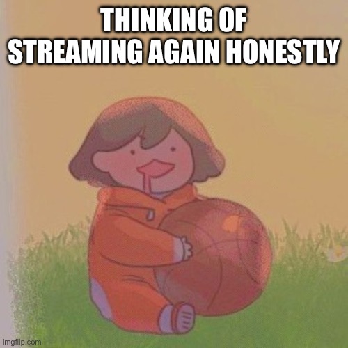 idk tho | THINKING OF STREAMING AGAIN HONESTLY | image tagged in kel | made w/ Imgflip meme maker