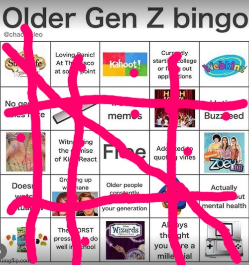 Older gen Z bingo | image tagged in older gen z bingo | made w/ Imgflip meme maker