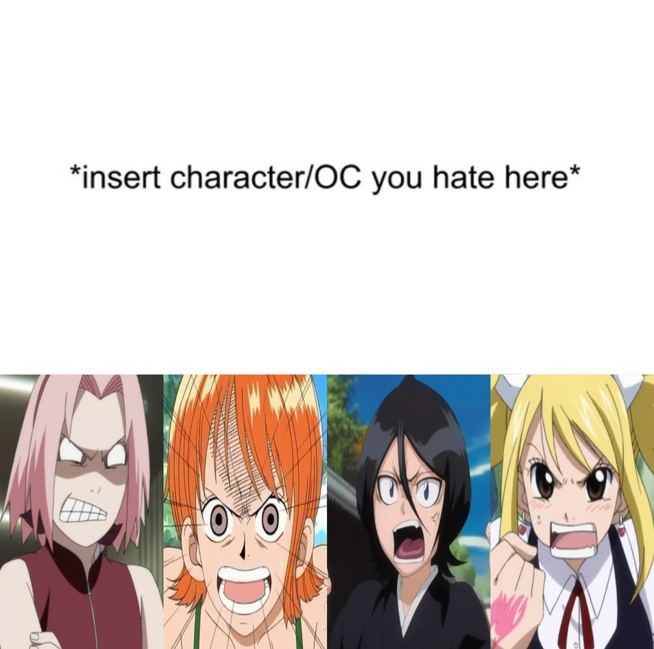 High Quality anime girls hates who Blank Meme Template