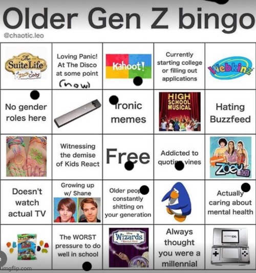 beebo | image tagged in older gen z bingo,brendon urie will steal your forehead | made w/ Imgflip meme maker