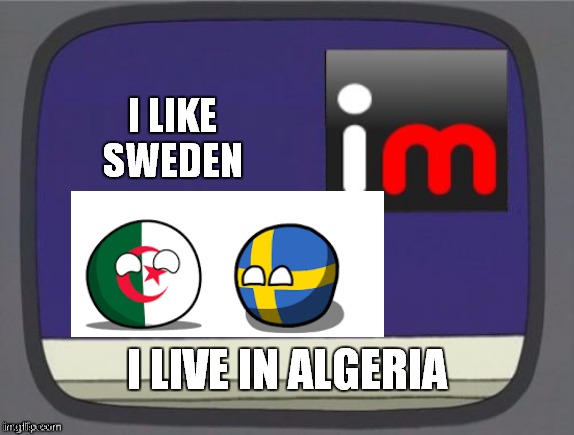 i like sweden | I LIKE SWEDEN; I LIVE IN ALGERIA | image tagged in imgflip news | made w/ Imgflip meme maker