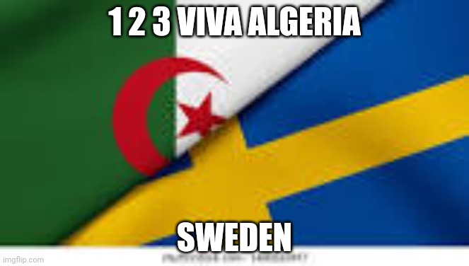 1 23 | 1 2 3 VIVA ALGERIA; SWEDEN | image tagged in algeria like sweden | made w/ Imgflip meme maker