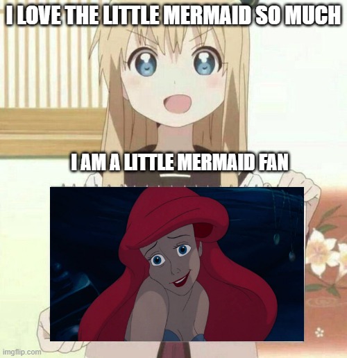 fan girl holding ariel | I LOVE THE LITTLE MERMAID SO MUCH; I AM A LITTLE MERMAID FAN | image tagged in fan girl holding sign,ariel,the little mermaid,fandom,fans,animation | made w/ Imgflip meme maker