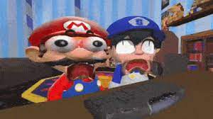 smg4 and mario shocked Blank Meme Template