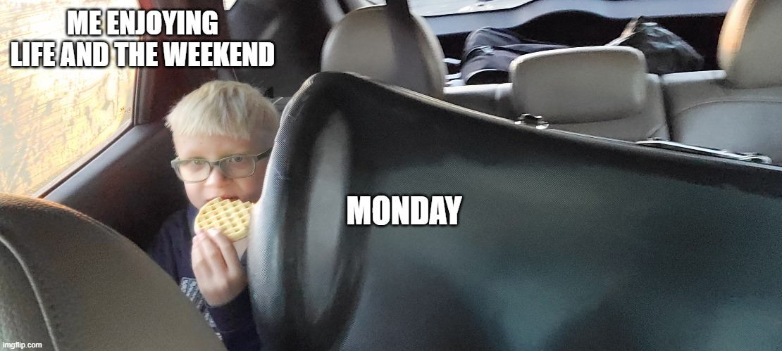 Encroaching Tuba | ME ENJOYING LIFE AND THE WEEKEND; MONDAY | image tagged in memes,tuba | made w/ Imgflip meme maker